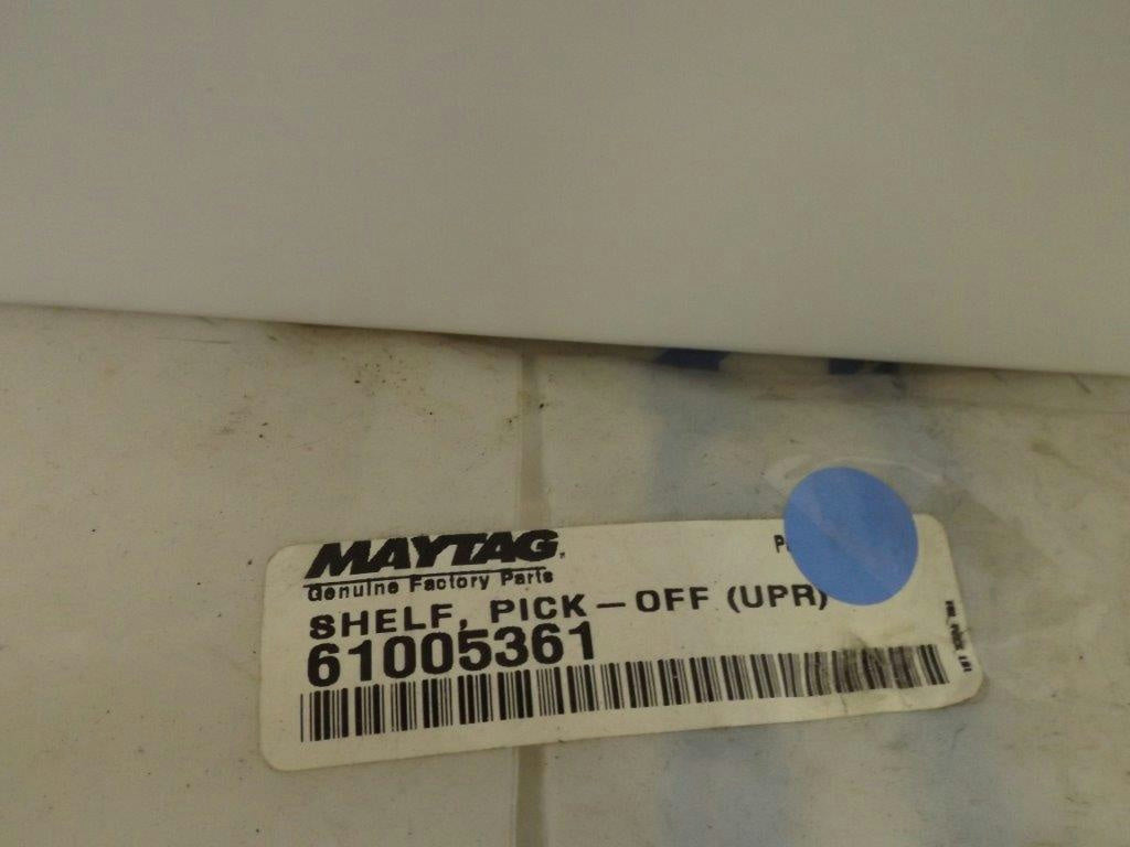 MAYTAG WHIRLPOOL REFRIGERATOR 61005361 UPPER PICK OFF SHELF NEW MAYTAG WHIRLPOOL REFRIGERATOR 61005361 UPPER PICK OFF SHELF NEW